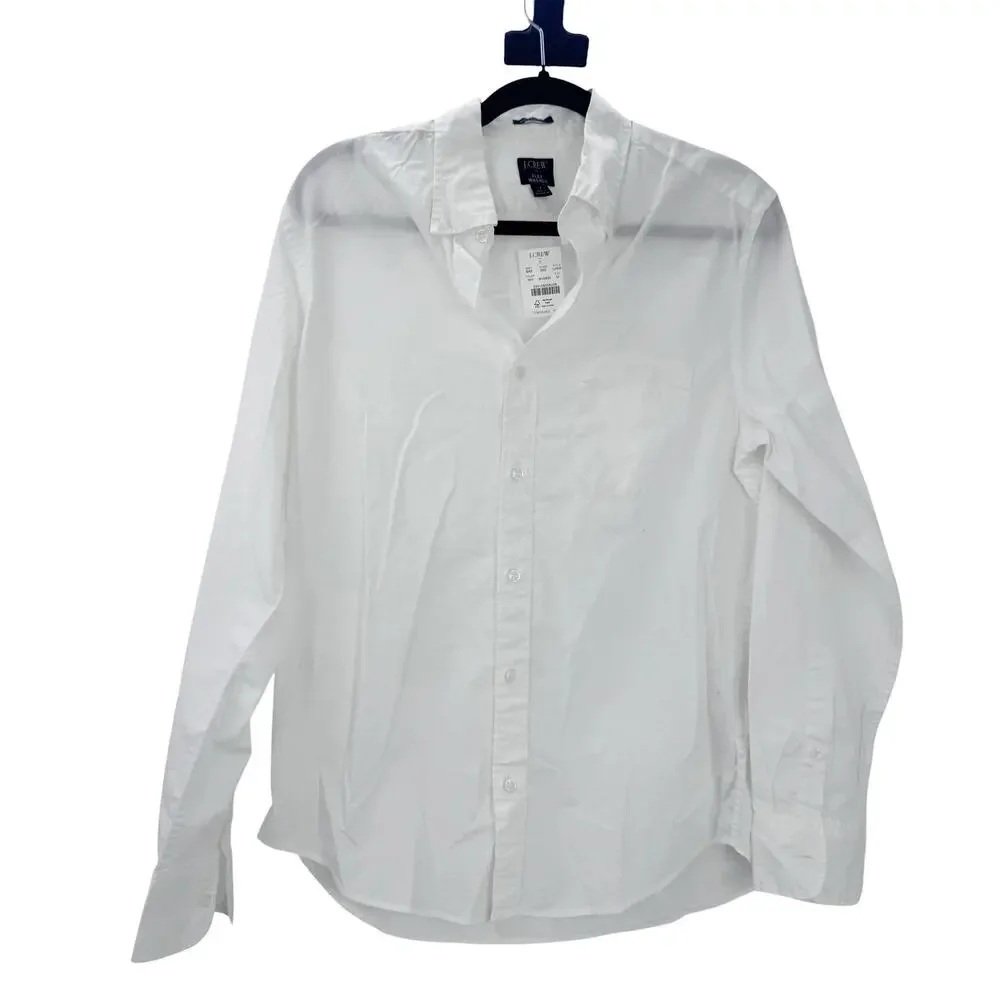J. Crew Men's Slim Untucked-Fit Flex Casual Shirt Long Sleeve White Size M NWT